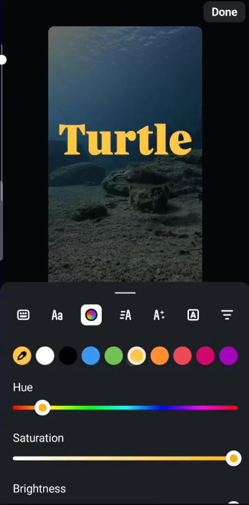 Change the color for the text