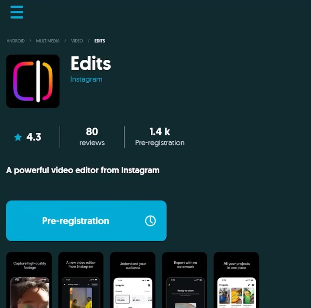 Edits app pre-registration