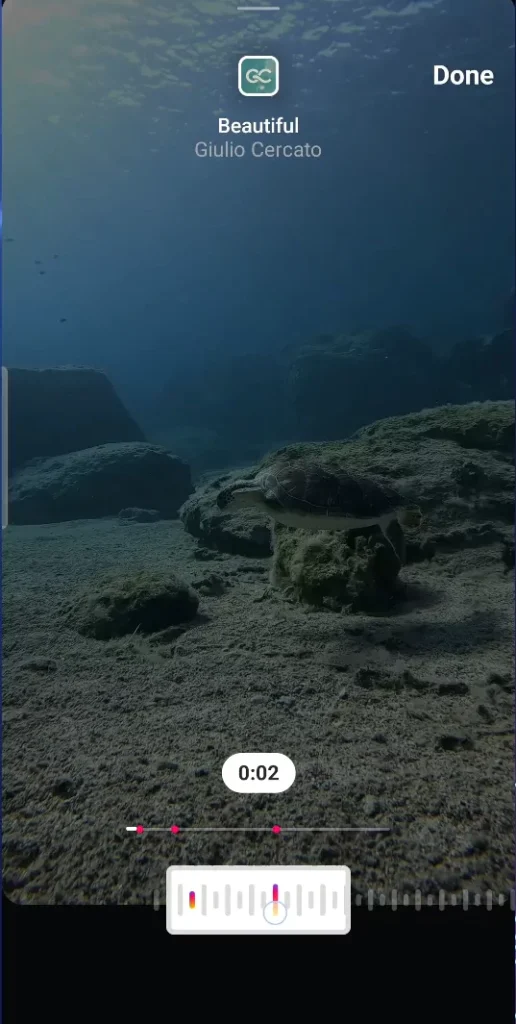 Select the needed audio fragment